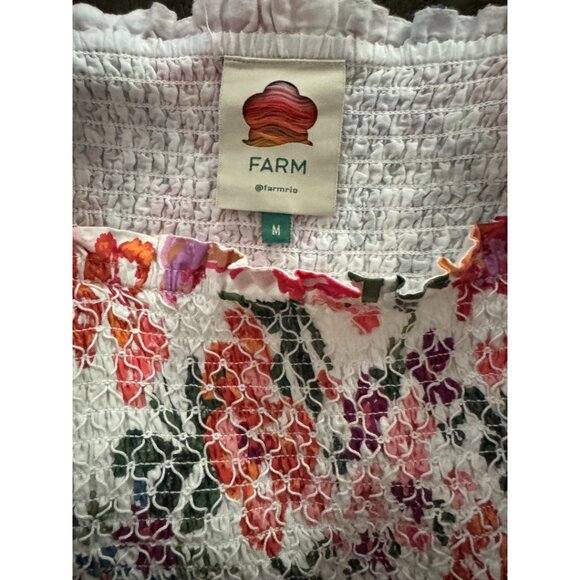 Farm Rio Mixed White Prints Layered Midi Dress - Womens Medium - Picture 4 of 8